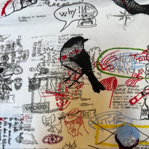 Shine Original Sweatshirt. Sz L cotton white with Multicolor graphics - Picture 7 of 10